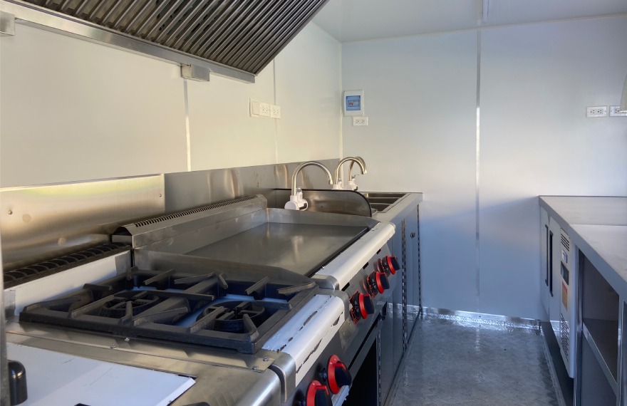 fully equipped container commercial kitchen inside